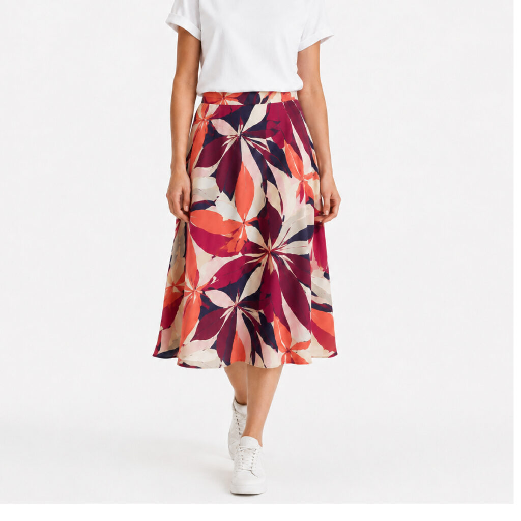 All-over Print Cotton Skirt