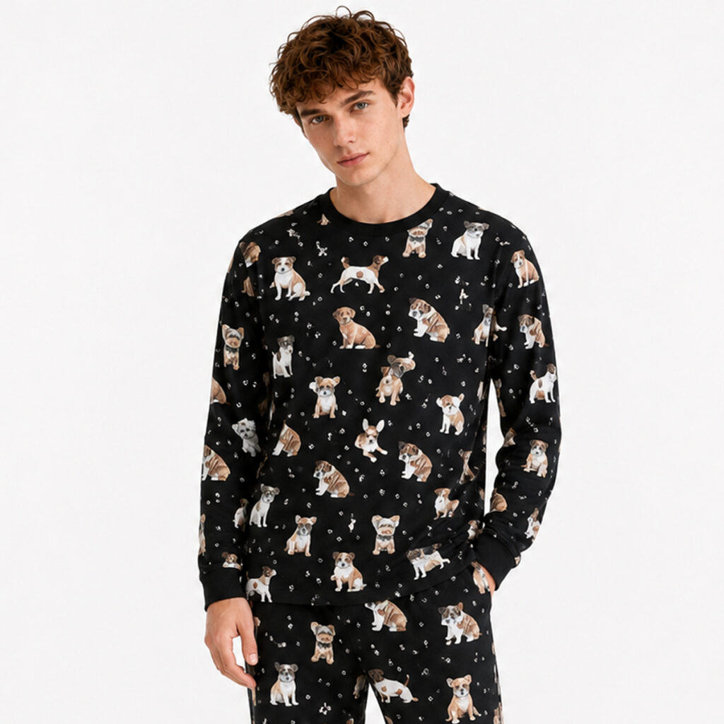 All-over Print Men’s Pajama Polyester Long Sleeve
