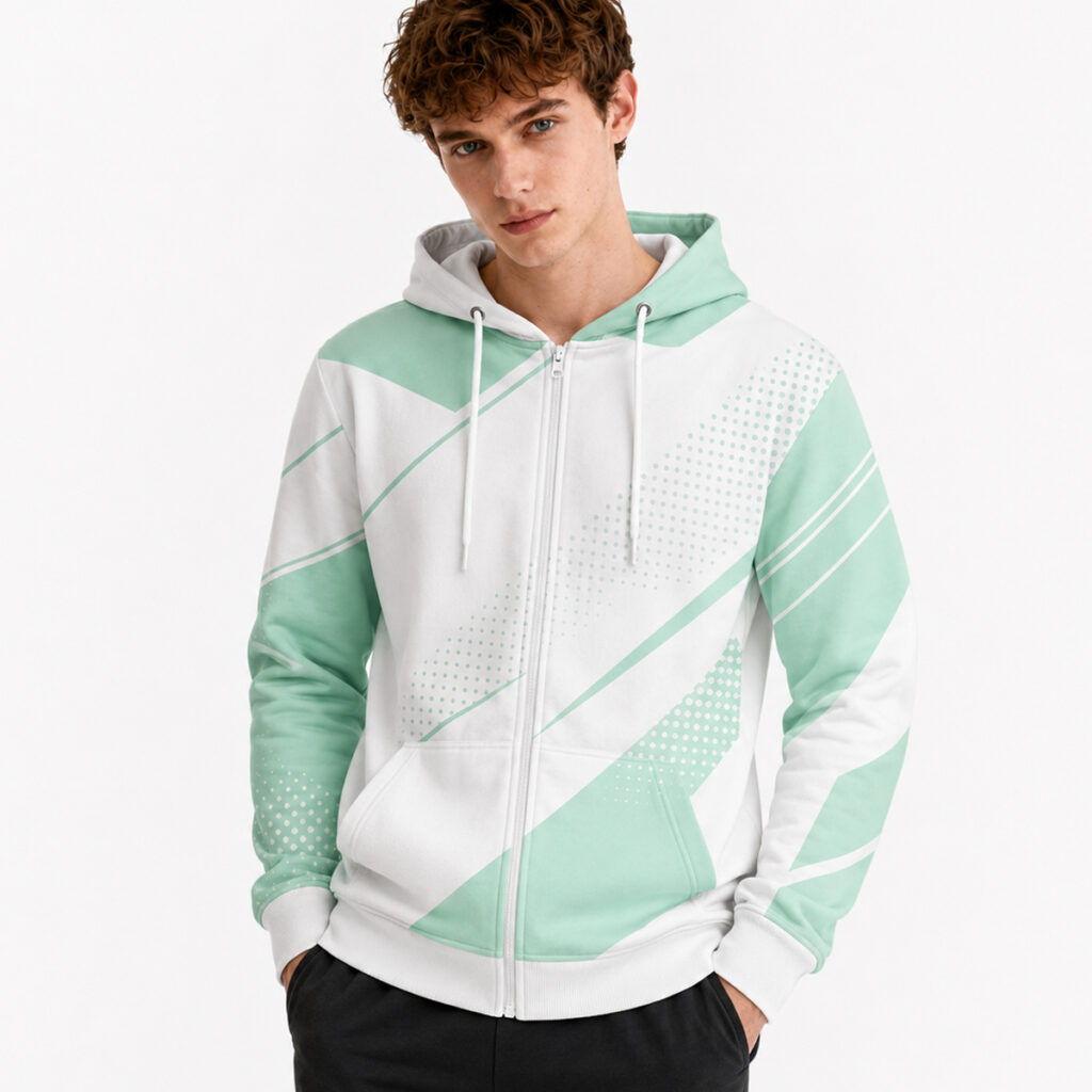 All-over Print Zipper Polyester Hoodie