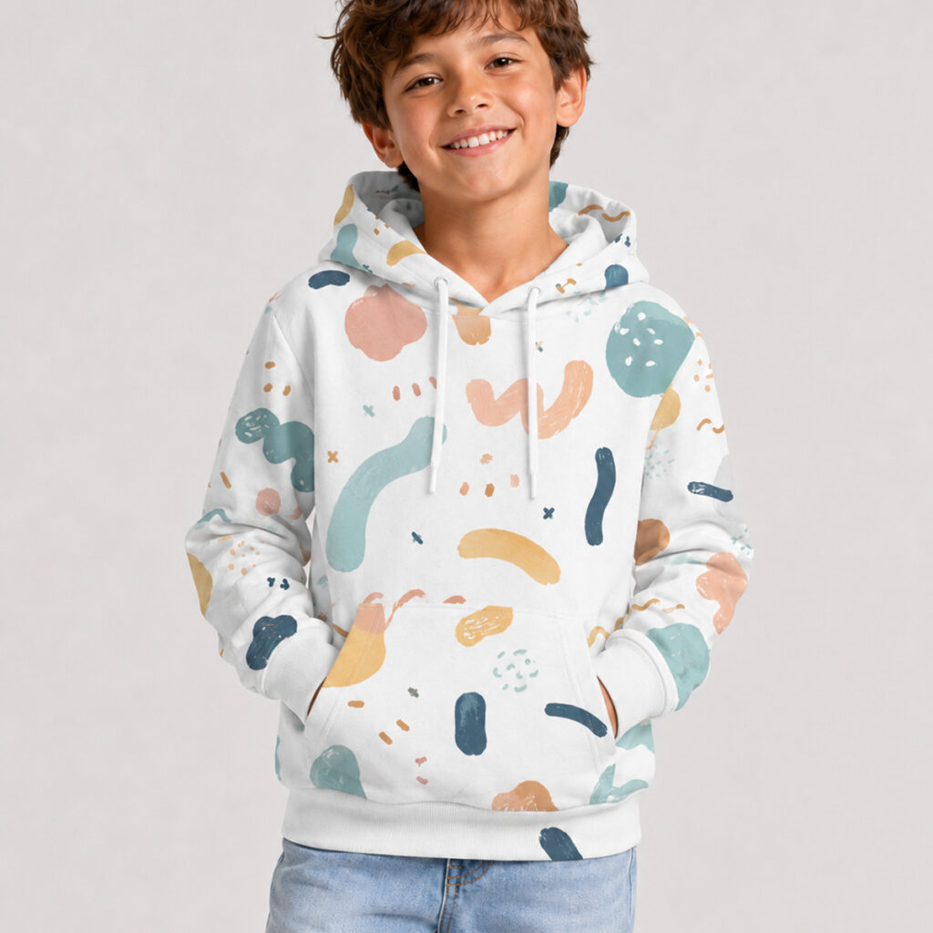 All-over Print Kids Cotton Hoodie