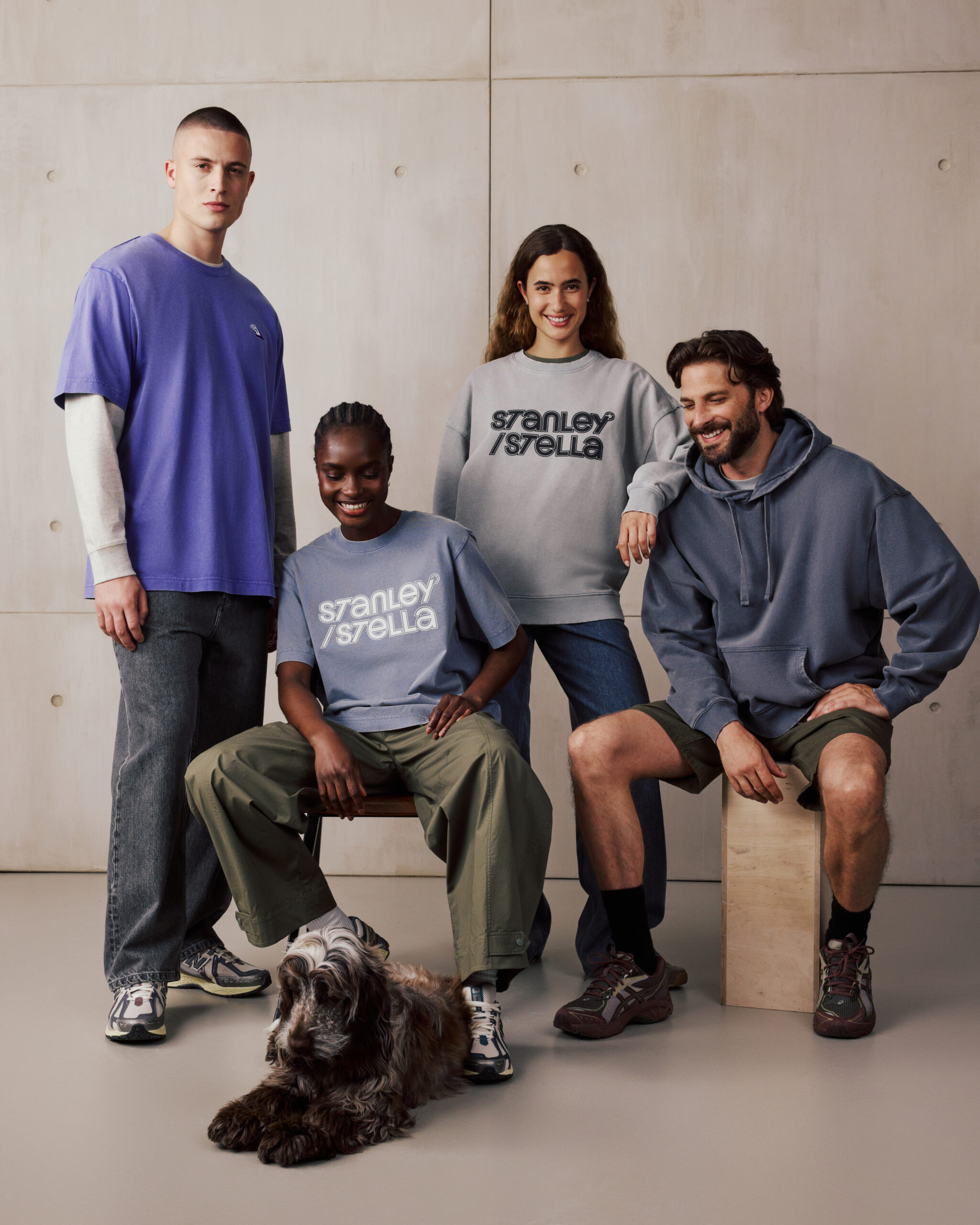 Stanley Stella premium blank apparel in a studio lifestyle setting