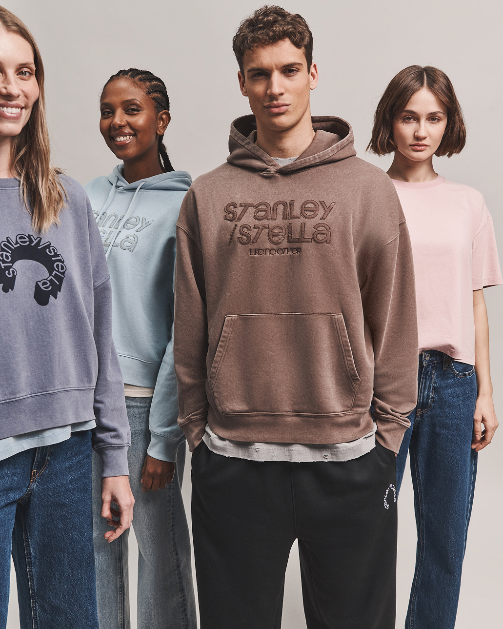 Stanley Stella premium blank apparel in a studio lifestyle setting